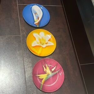 Set of 3 Givenchy Floral Plates 8.25” Diameter